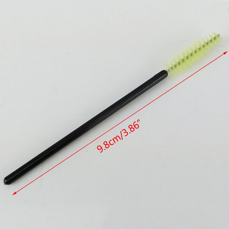 Yueton Pack of 100 Disposable Eyelash Brushes Wands Mascara Applicator (Black+Green) - Image 5